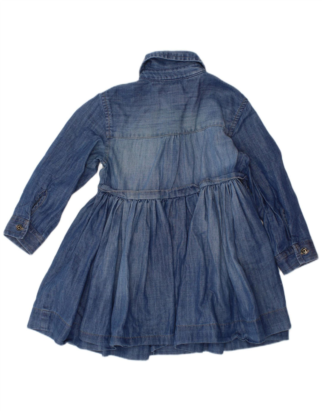 TOMMY HILFIGER Vestido Vaquero Manga Larga Bebé Niña 18-24 Meses Algodón Azul