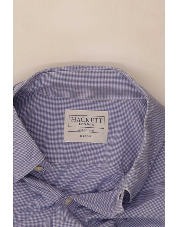 Hackett Camisa Hombre XL Algodón Vichy Azul