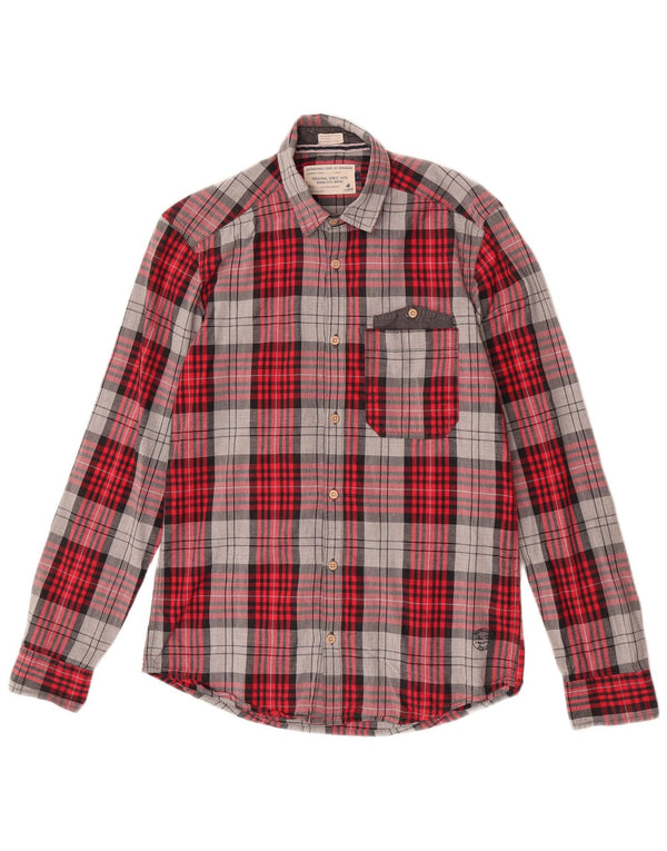 Jack & Jones Hombre Camisa De Franela De Algodón A Cuadros Rojos Pequeños