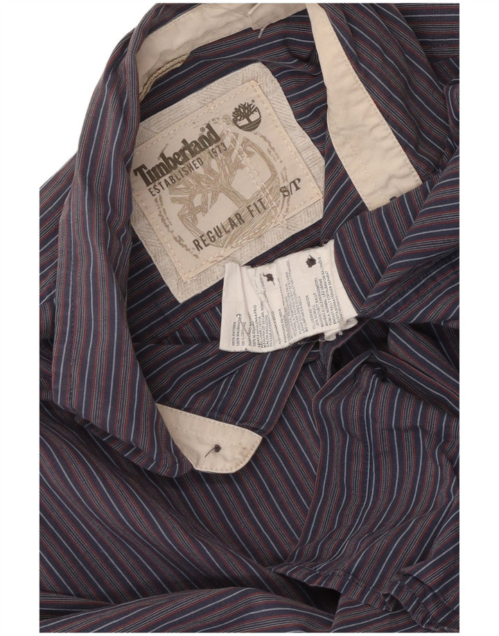 Timberland Camisa Regular Fit para Hombre Pequeña Algodón A Rayas Azul Marino