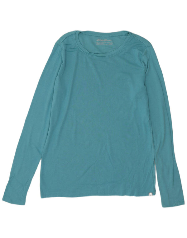 Eddie Bauer Top para mujer de manga larga UK 44 Algodón azul grande