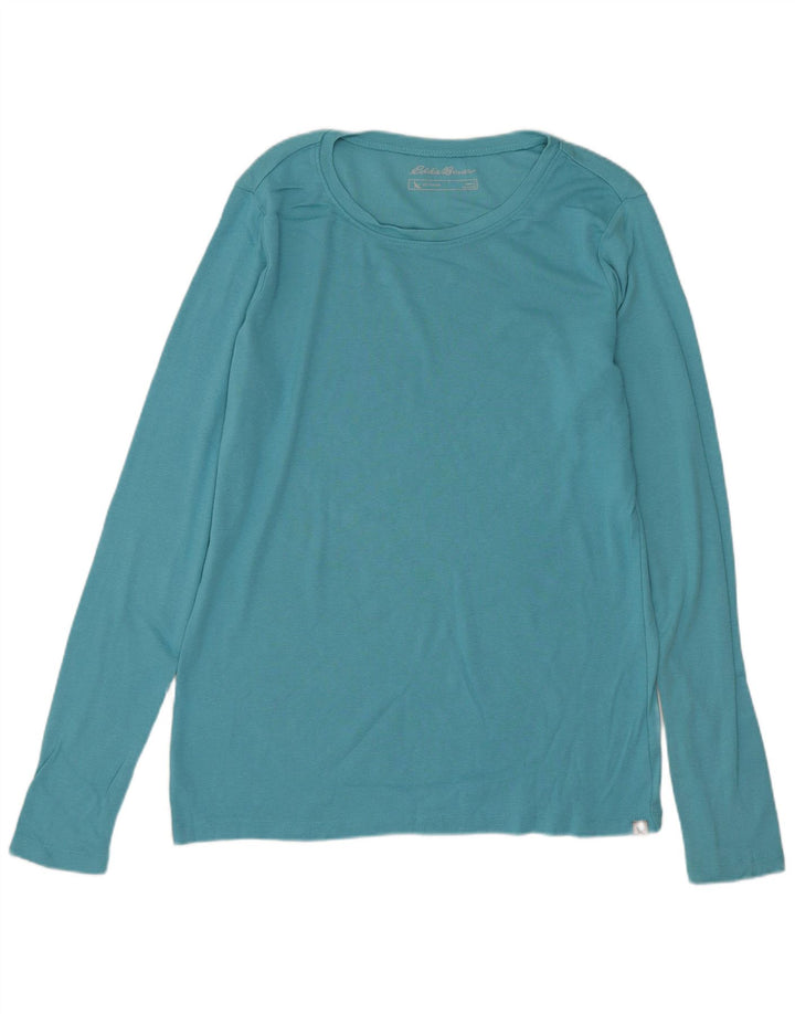 Eddie Bauer Top para mujer de manga larga UK 44 Algodón azul grande