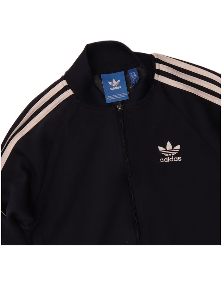 Adidas Hombre Chándal Top Chaqueta Pequeña Azul Marino Poliéster