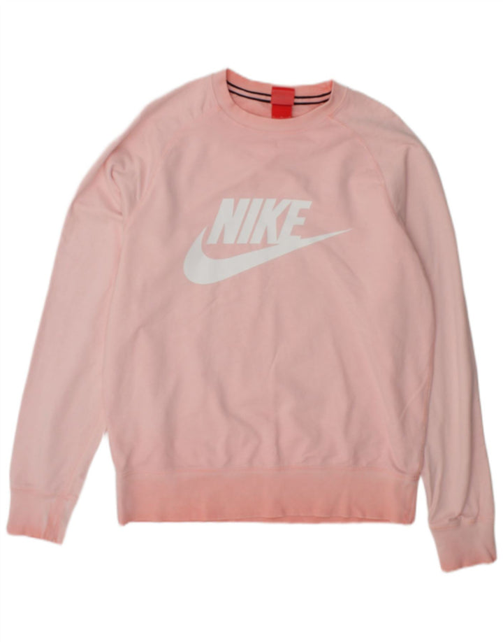 Nike - Sudadera gráfica para mujer, talla 40, algodón rosa mediano