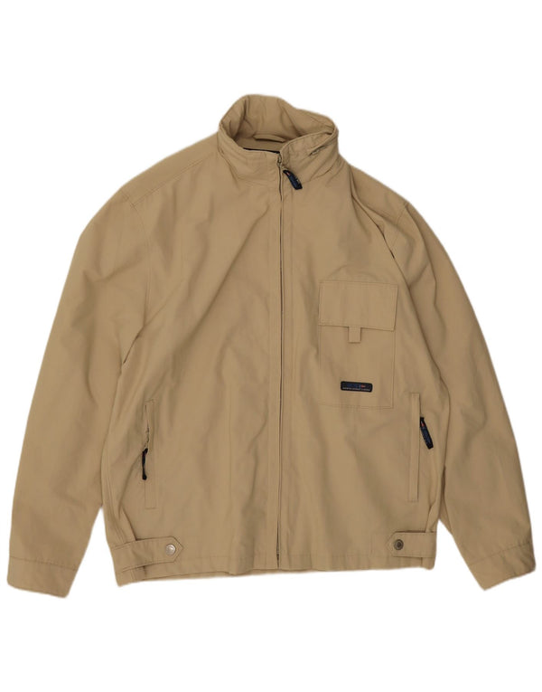 Wampum Chaqueta Bomber con Capucha para Hombre UK 40 Large Beige Cotton
