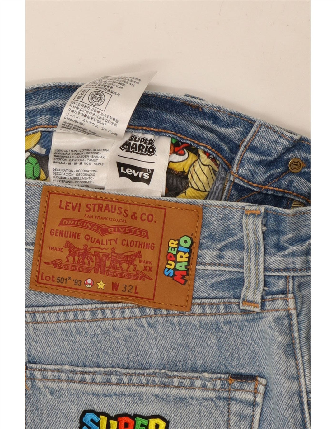 Levi's Mens 501 Shorts De Mezclilla W32 Algodón Azul Medio