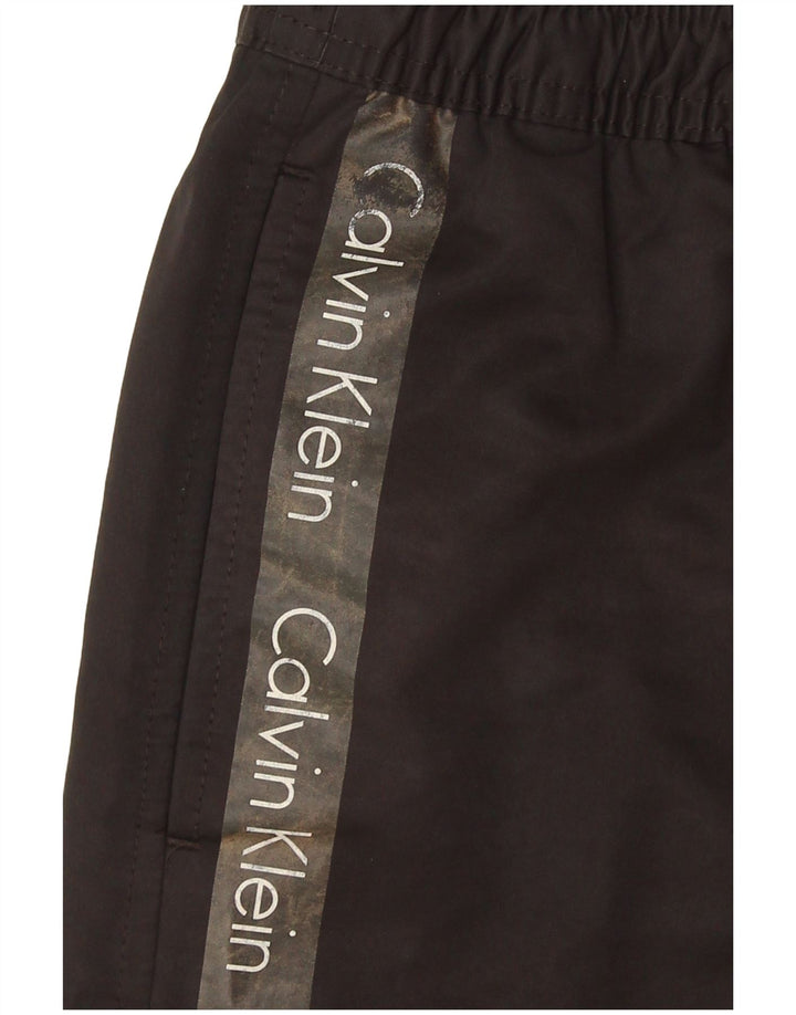 Calvin Klein Bañador con gráfico para hombre, tamaño pequeño, poliéster negro