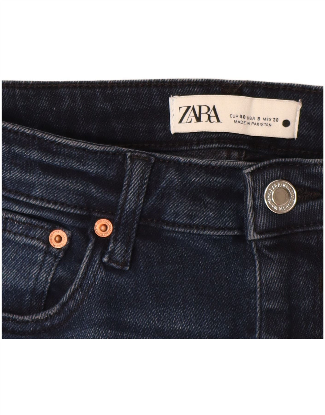 ZARA Vaqueros Skinny Mujer EU 40 Medium W30 L27 Azul Marino Algodón