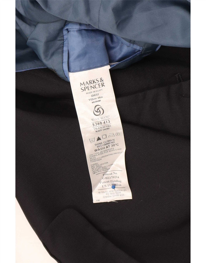 Marks & Spencer Chaqueta tipo blazer de 3 botones para hombre UK 44 XL Poliéster azul marino