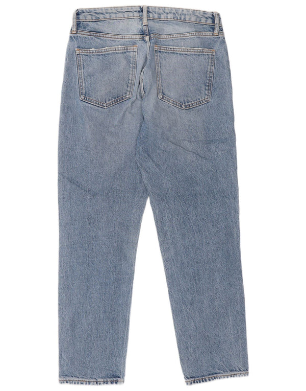 Zara Jeans desgastados de cintura alta para mujer EU 38 Small W28 L26 Algodón azul