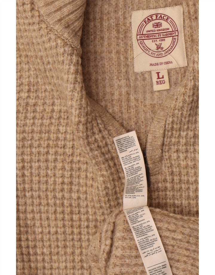Suéter tipo jersey con cuello y cremallera para hombre de Fat Face Acrílico beige grande