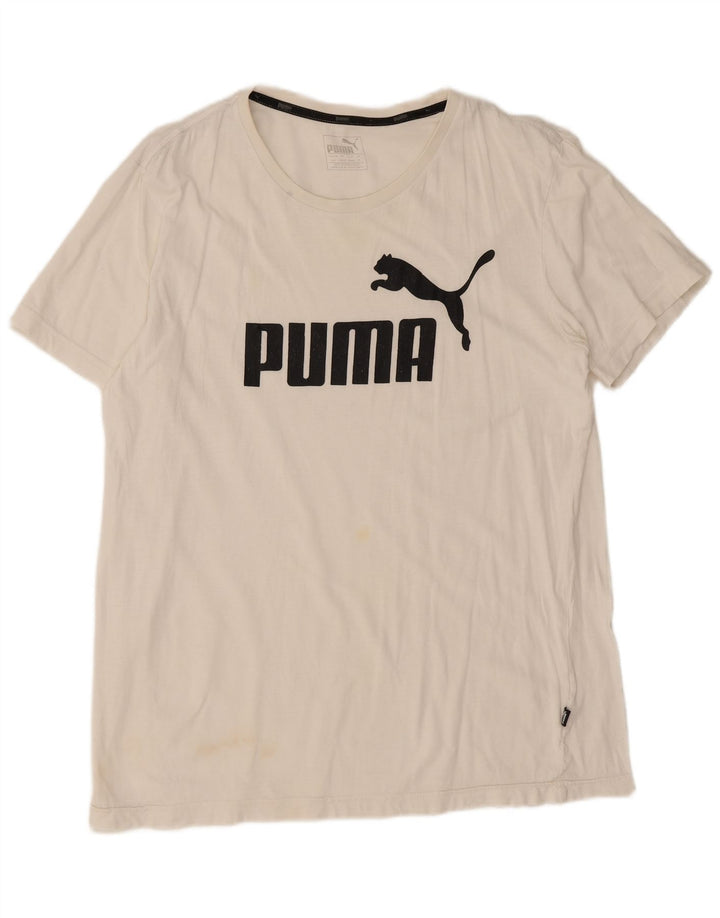 Puma Hombre Camiseta Gráfica Top Medium Blanco