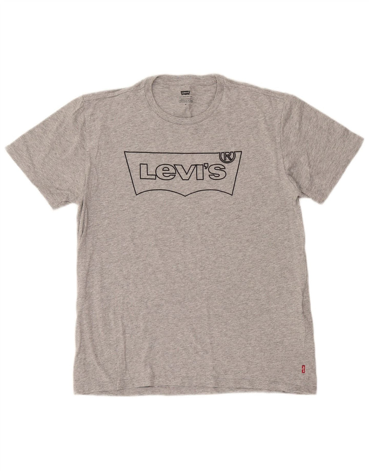 Levi's Hombre Camiseta Gráfica Top Algodón Gris Medio
