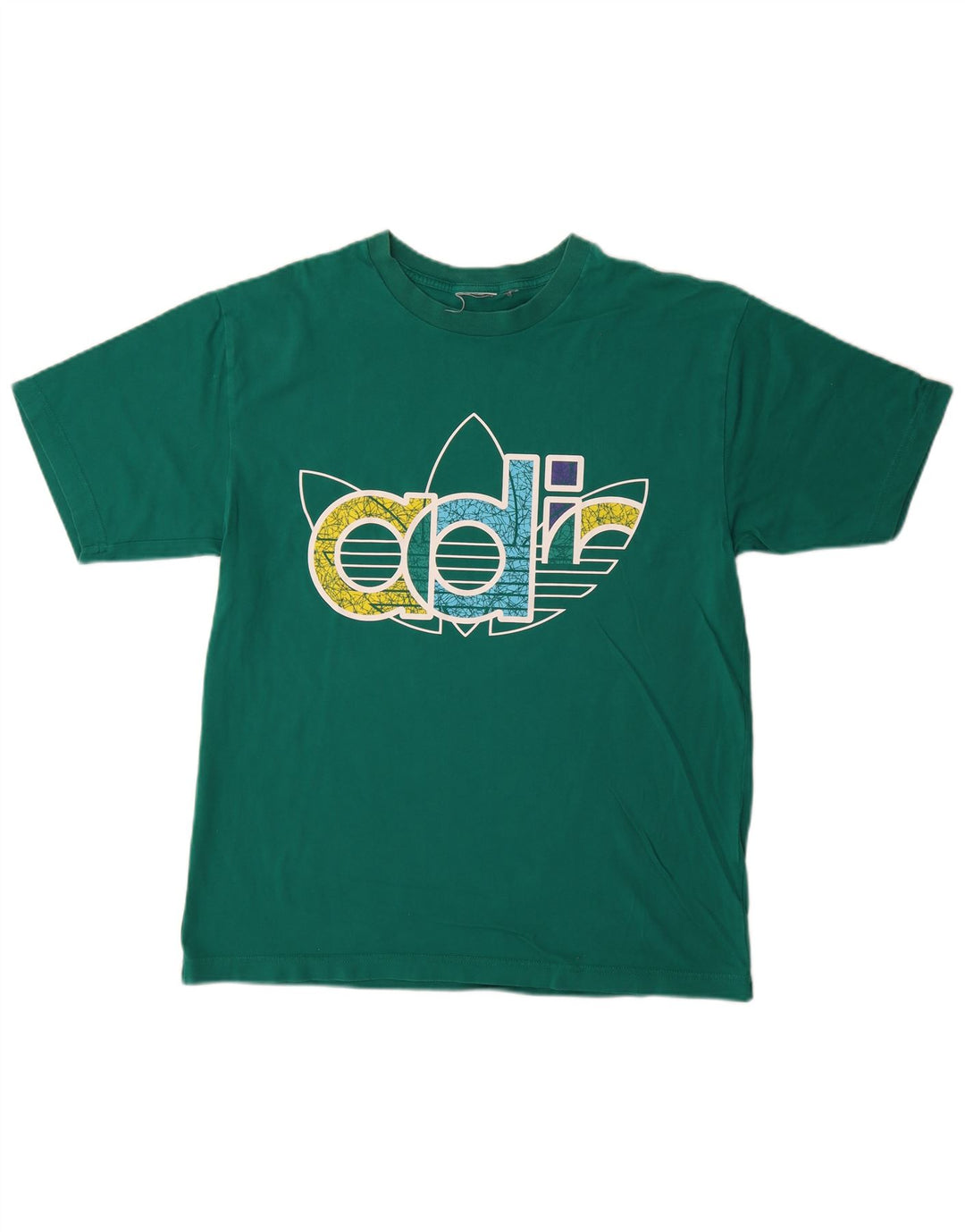 Adidas Hombre Camiseta Gráfica Top Verde Mediano