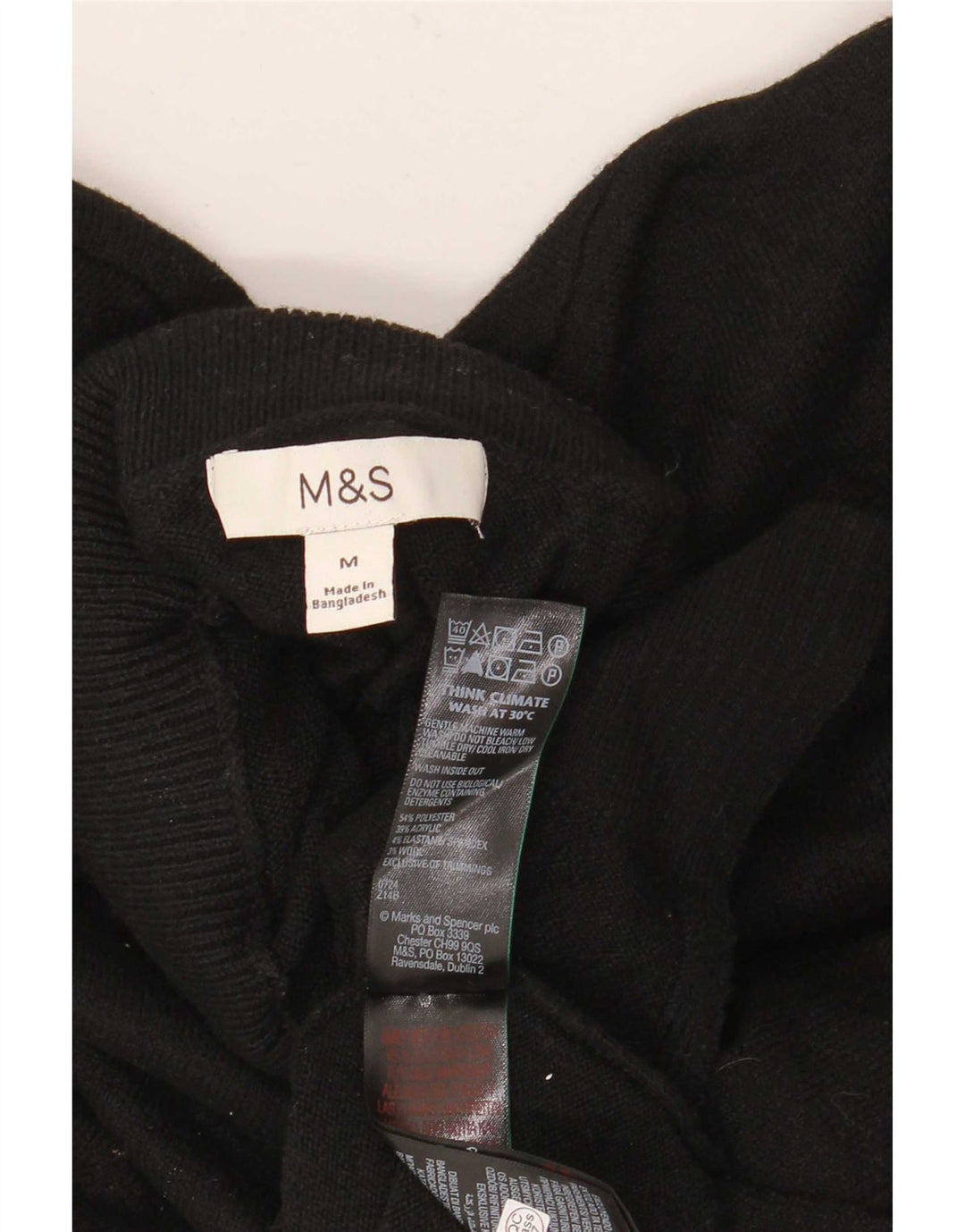 Marks & Spencer - Jersey con cuello vuelto para mujer, talla 40, talla M, color negro