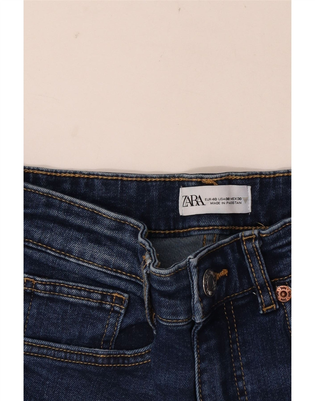 Zara Jeans Acampanados Cortos Para Mujer EU 40 Medium W30 L25 Azul Marino