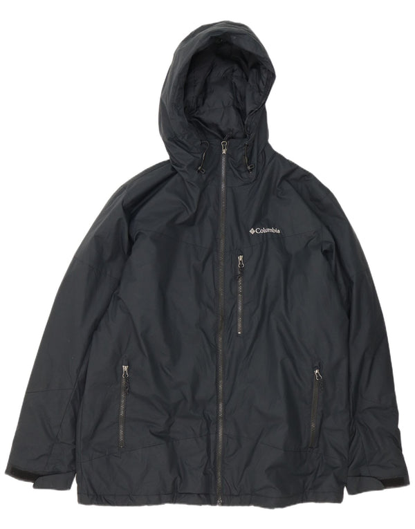 Columbia Chaqueta cortavientos con capucha para hombre UK 40 Large Nylon negro