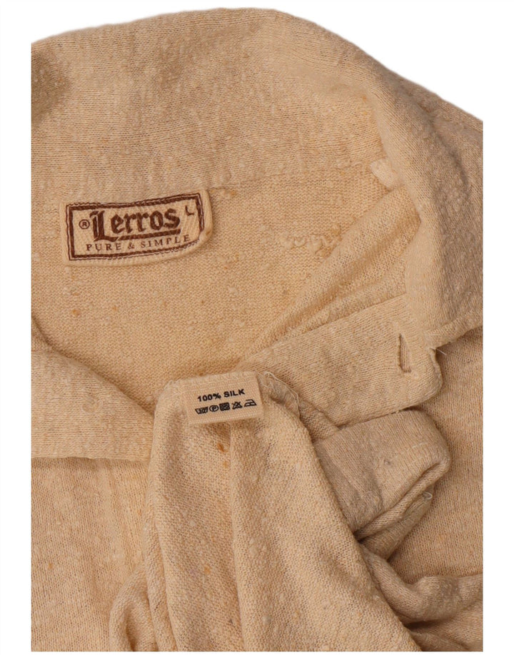 Lerros Polo Manga Corta Hombre Seda Beige Grande