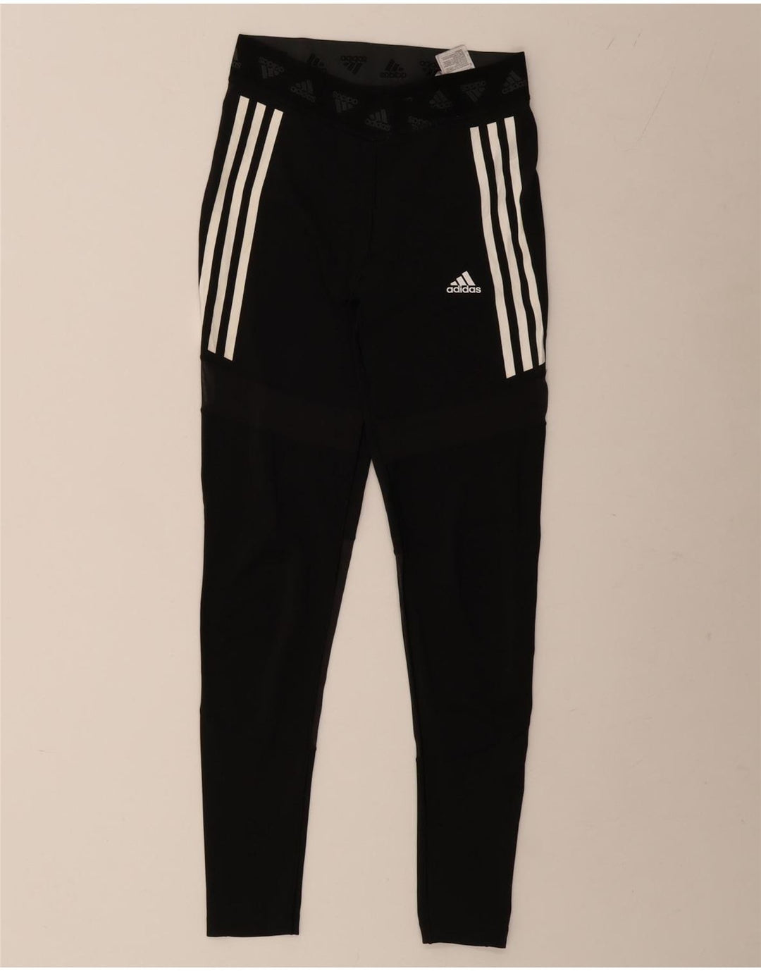 ADIDAS Mujer Aeroready Graphic Leggings UK 12/14 Mediano Negro Poliéster