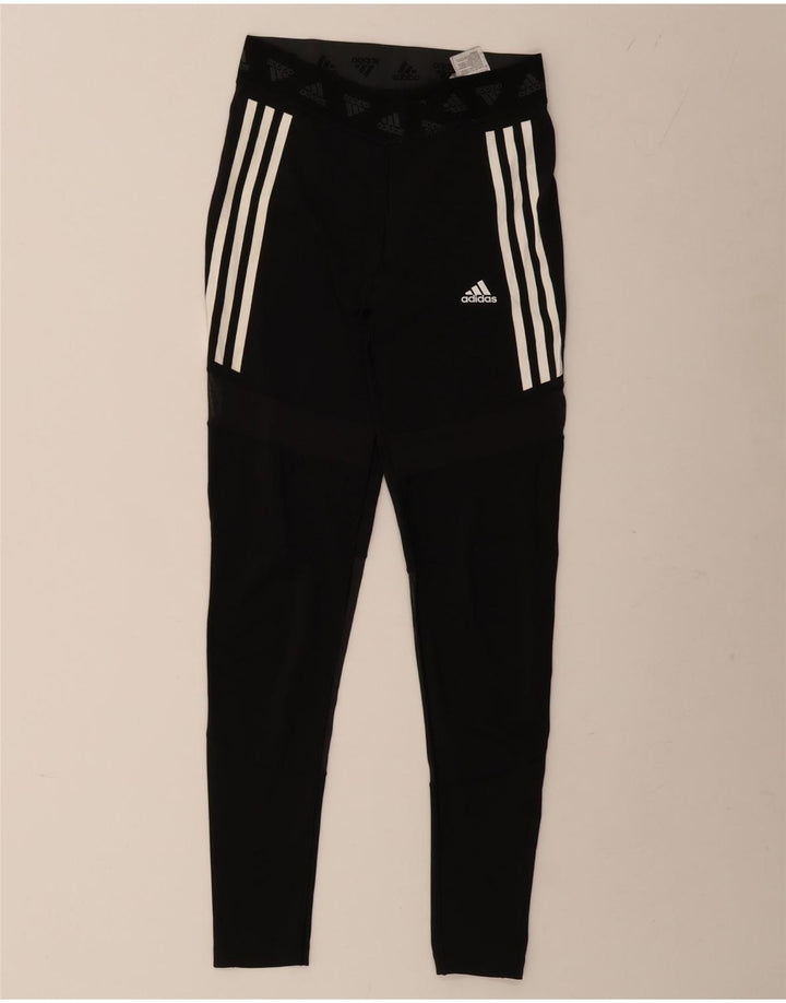 ADIDAS Mujer Aeroready Graphic Leggings UK 12/14 Mediano Negro Poliéster