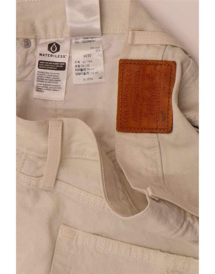 Levi's Mujer 501 Pantalones Cortos De Mezclilla Desgastados W30 Medio Algodón Blanco Roto