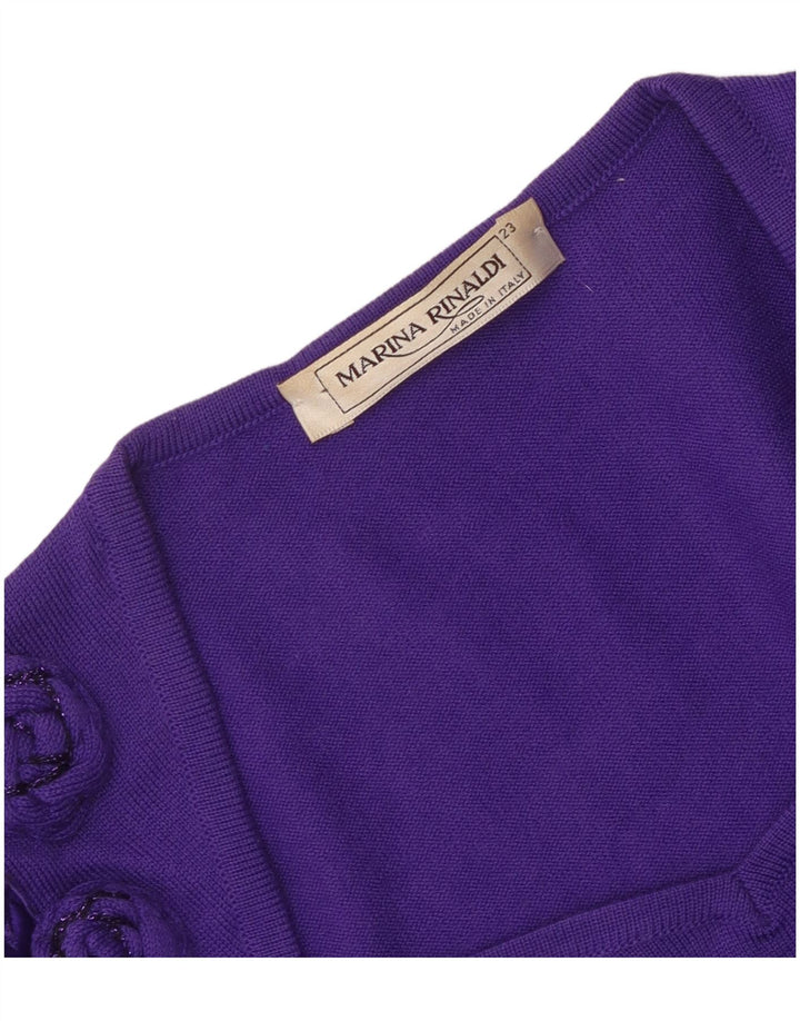 Marina Rinaldi Jersey de cuello cuadrado para mujer talla 23 mediano morado