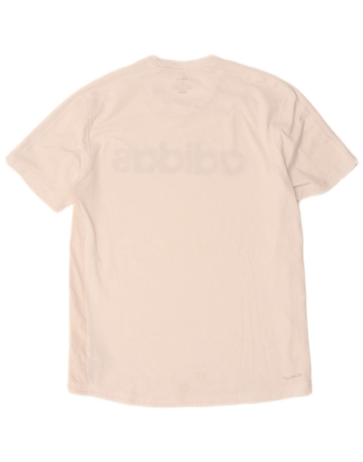 Adidas Mens Climacool Graphic Camiseta Top Pequeño Poliéster Blanco