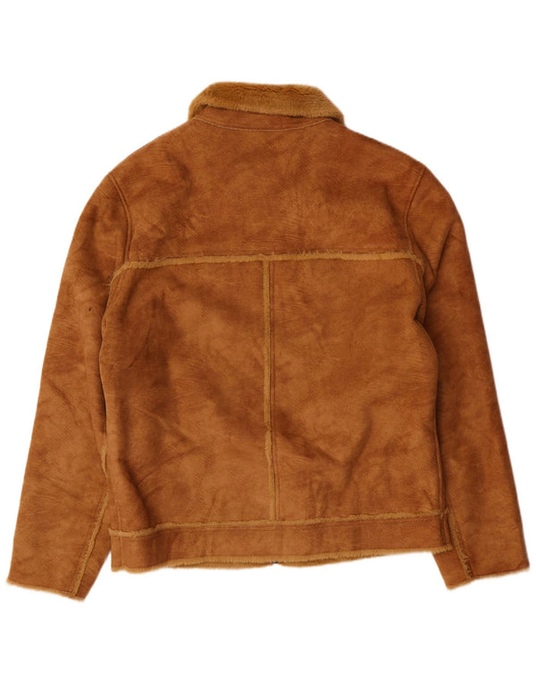 Mauritius Chaqueta de ante Sherpa para mujer UK 40 XL Marrón