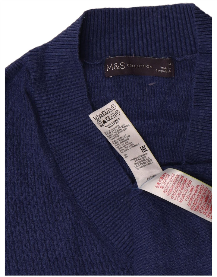 Marks & Spencer Jersey con Cuello en V para Hombre Viscosa Azul Medio