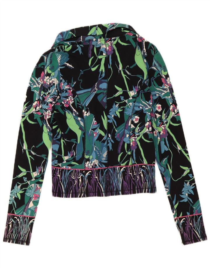 Custo Barcelona Chaqueta Blazer De 2 Botones para Mujer Talla 3 XS Algodón Floral Negro