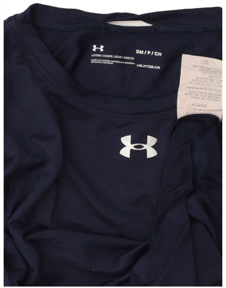 UNDER ARMOUR Hombres Heat Gear Top Manga Larga Pequeño Poliéster Azul Marino