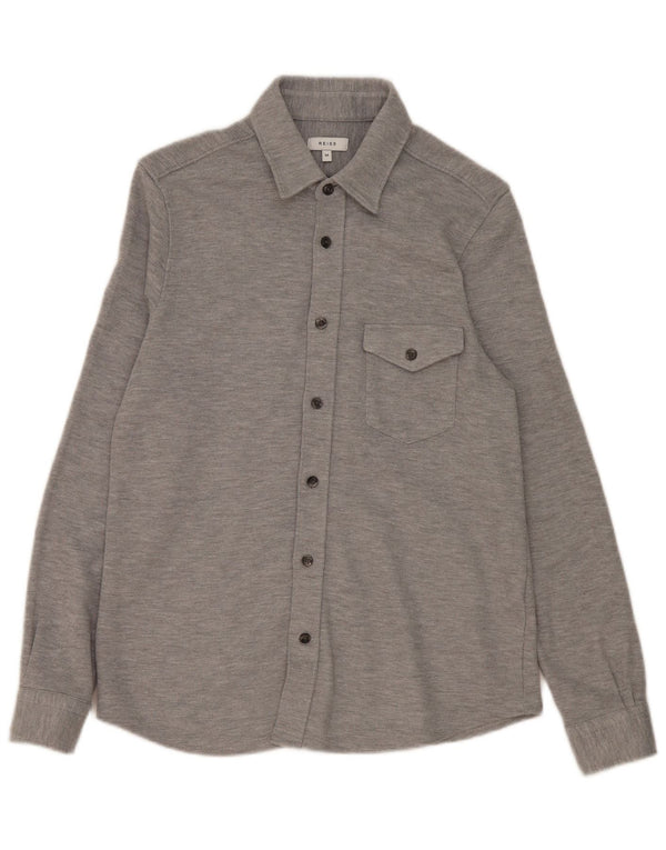 Camisa Reiss Hombre Algodón Gris Medio