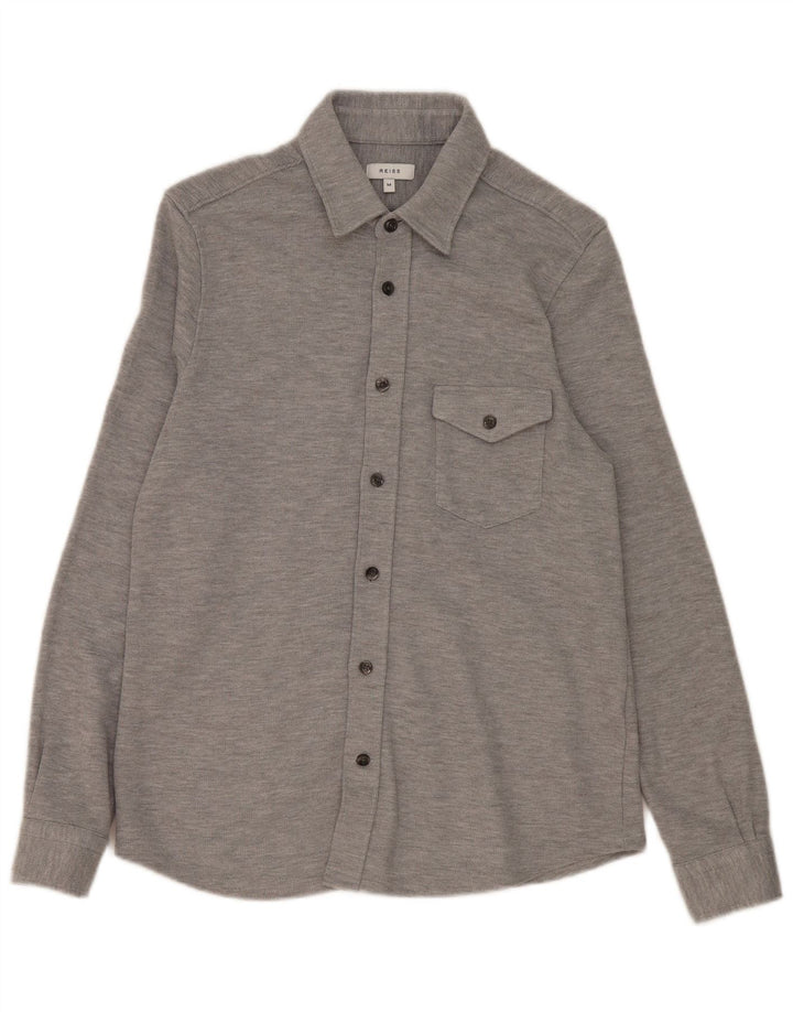 Camisa Reiss Hombre Algodón Gris Medio