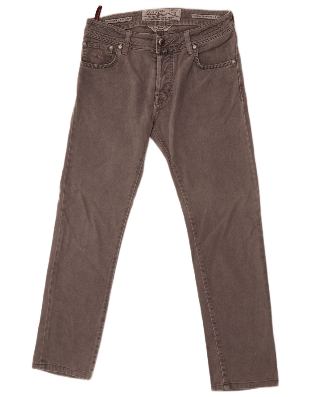 Jacob Cohen Vaqueros rectos para hombre W31 L30 Algodón gris
