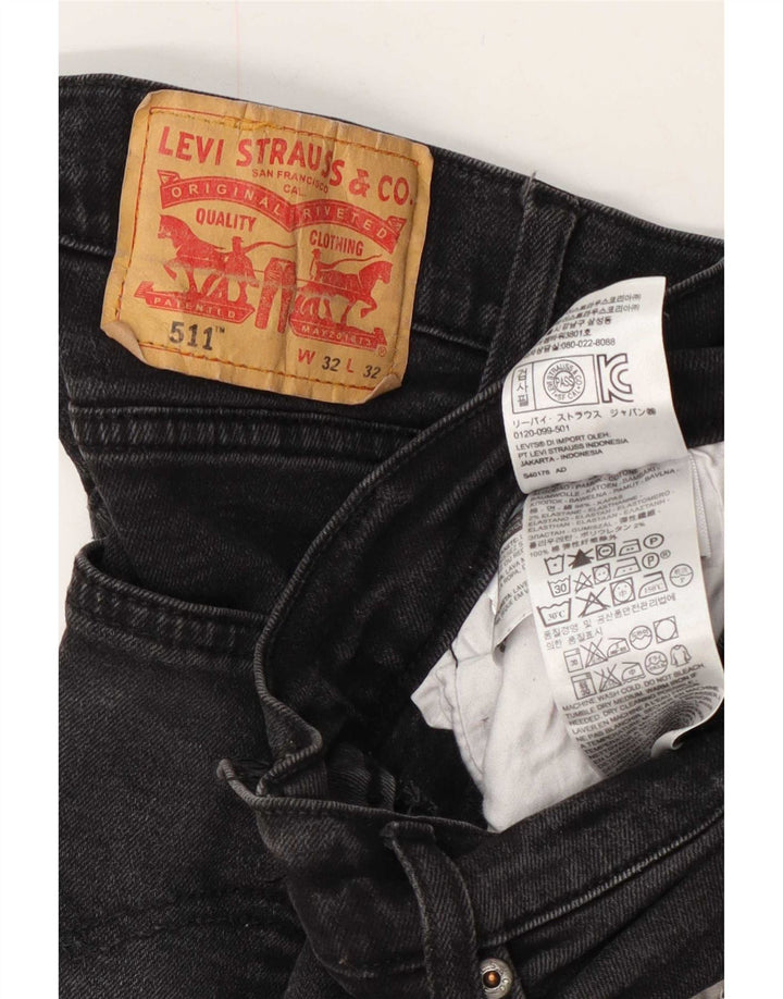 Levi's Hombre 511 Slim Jeans W32 L32 Algodón Gris