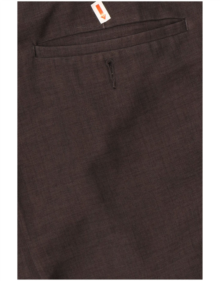 Marks & Spencer Pantalón de traje con pinzas para hombre W44 L29 Poliéster gris