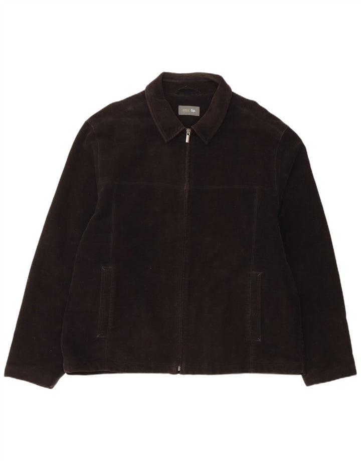 Marks & Spencer Chaqueta Bomber para Hombre UK 40 Grande Algodón Negro