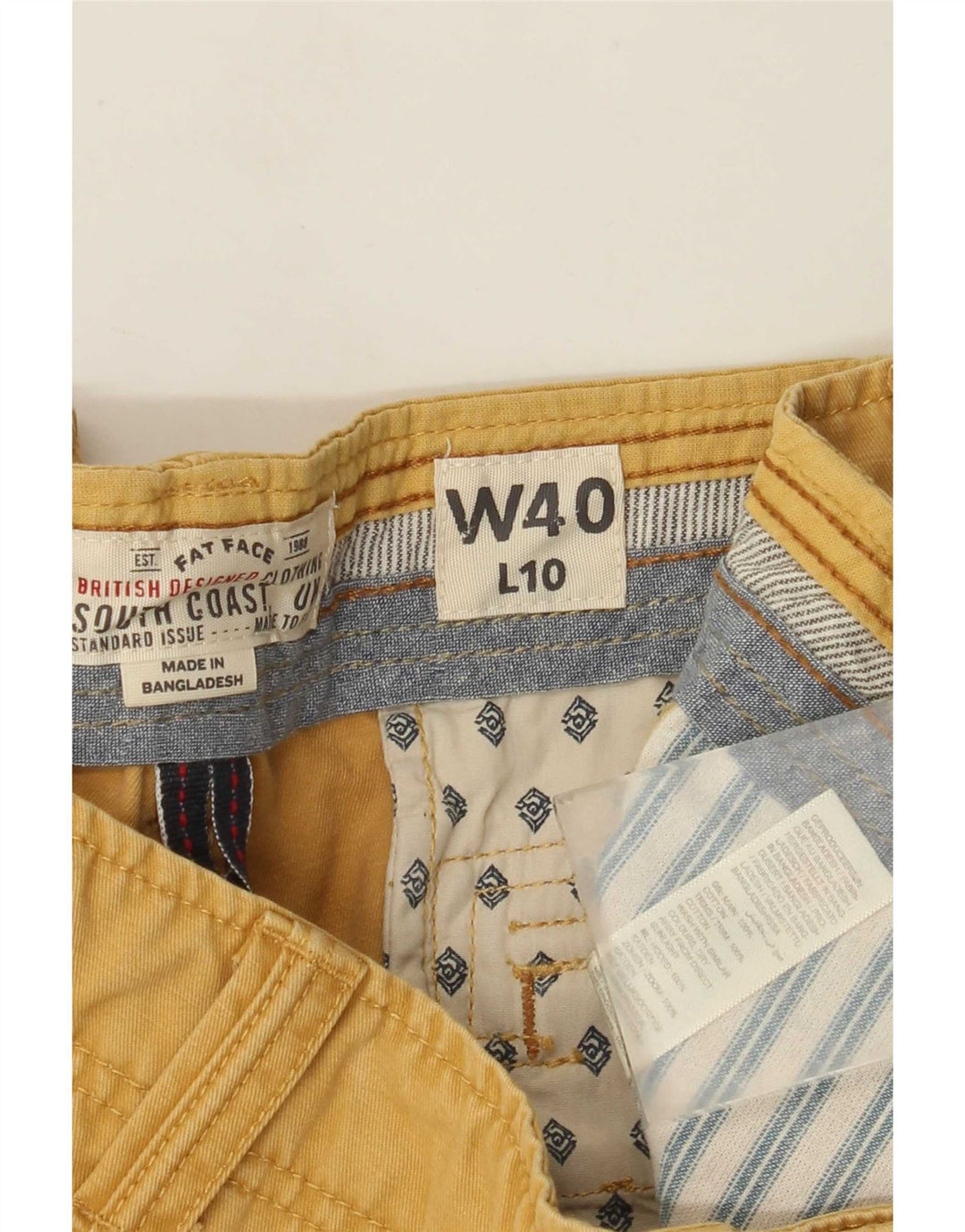 Pantalones cortos tipo cargo para hombre Fat Face W40 XL Algodón beige