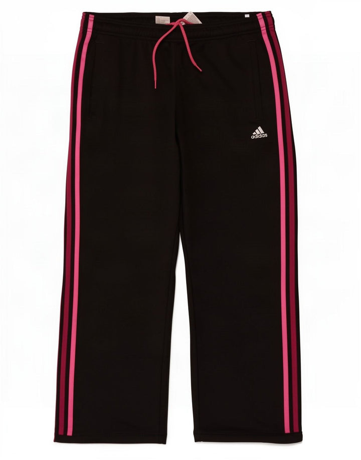 Adidas Pantalones de chándal para mujer UK 12 Medium Negro Poliéster