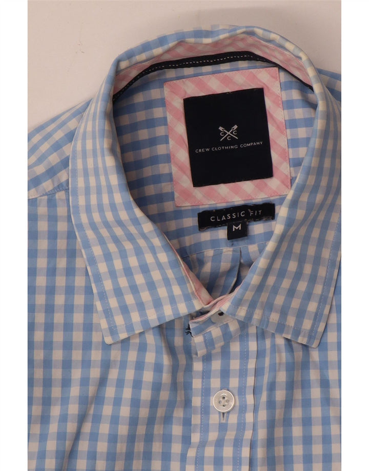 Crew Clothing Camisa de corte clásico para hombre Vichy azul medio