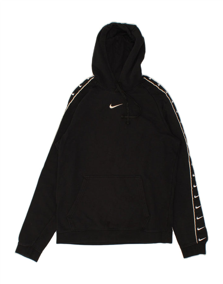 NIKE Sudadera con capucha gráfica para hombre, jersey de algodón negro mediano