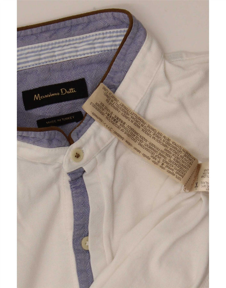 Polo Massimo Dutti Hombre Algodón Blanco Mediano
