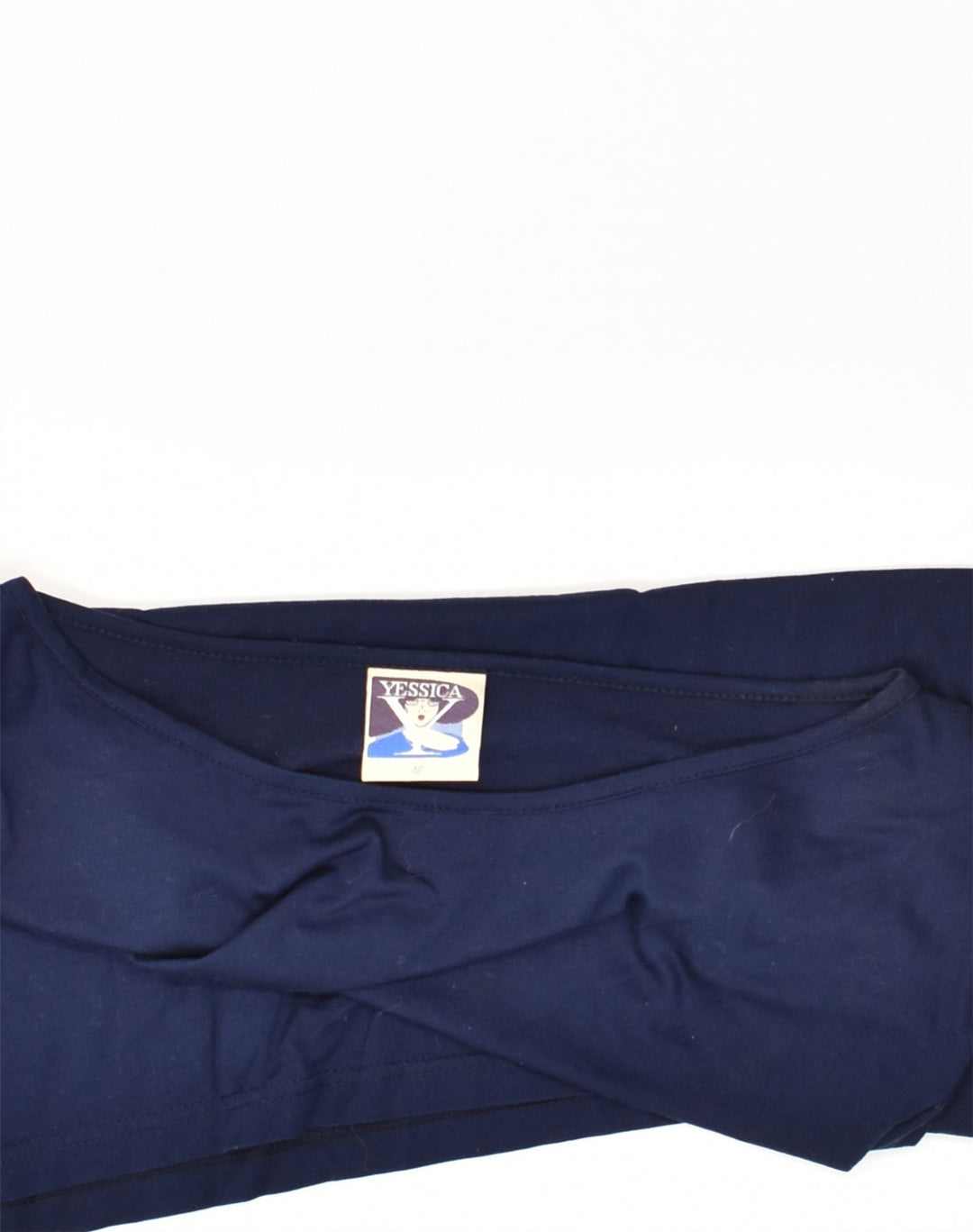 YESSICA Womens Blouse Top IT 46 Large Navy Blue Cotton | Vintage Yessica | Thrift | Second-Hand Yessica | Used Clothing | Messina Hembry 