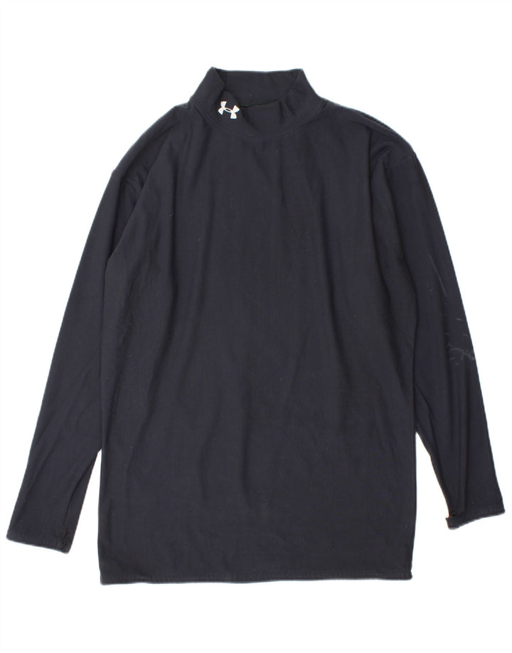 Under Armour Camiseta de manga larga para hombre, talla grande, nailon azul marino