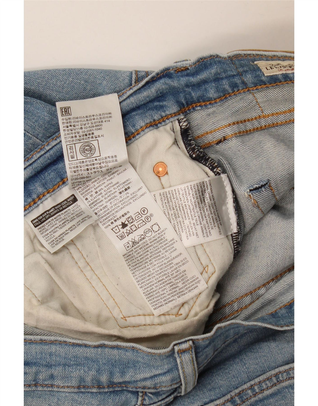 Levi's Hombre 512 Slim Tapered Jeans W32 L30 Algodón Azul