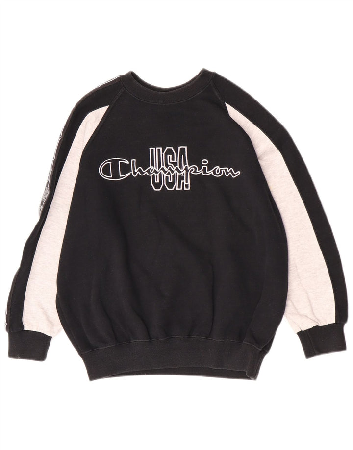 Champion Sudadera con gráfico para niños 9-10 años Mediano Negro Colorblock