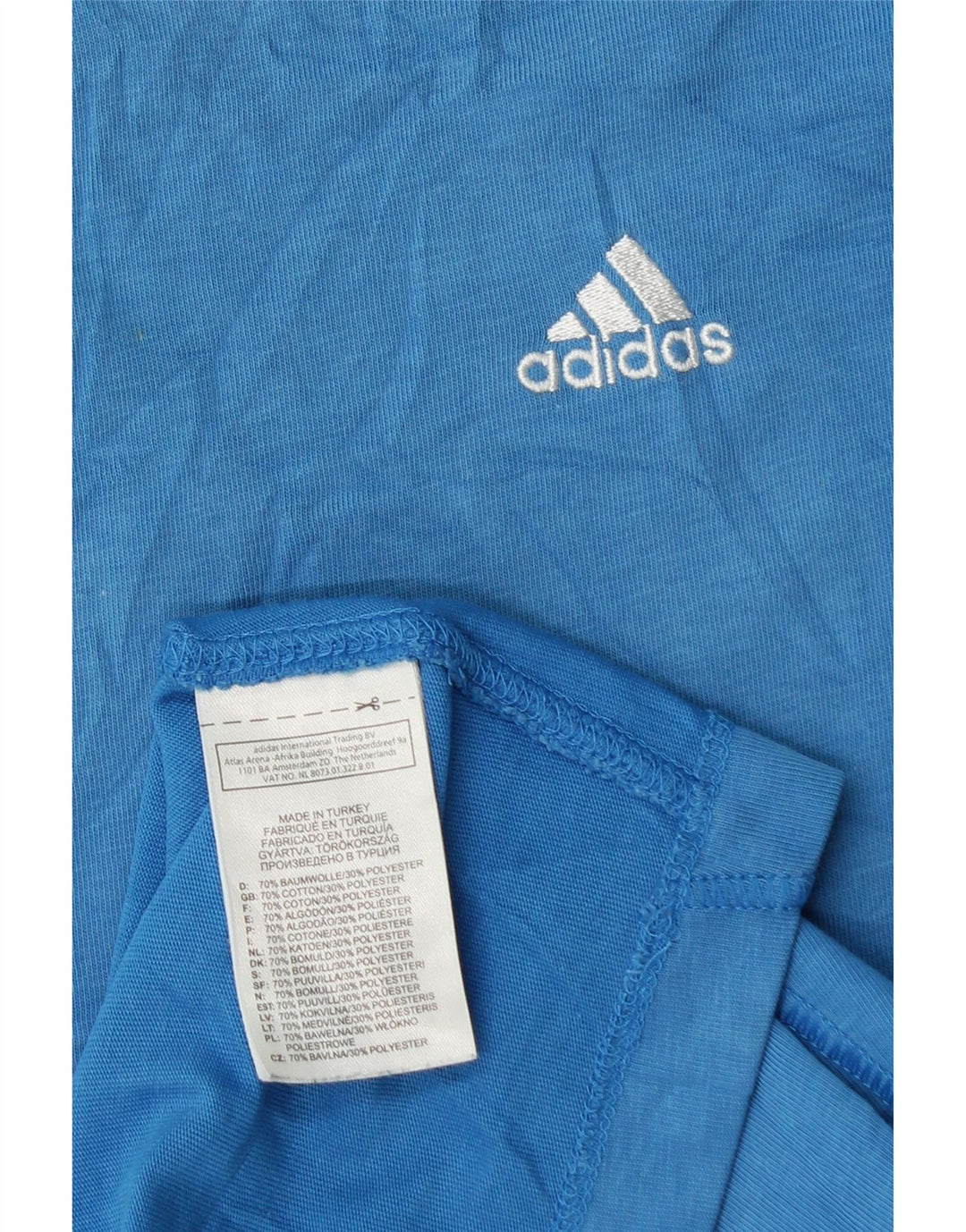 Adidas Mens Climalite Camiseta Top Grande Azul Algodón