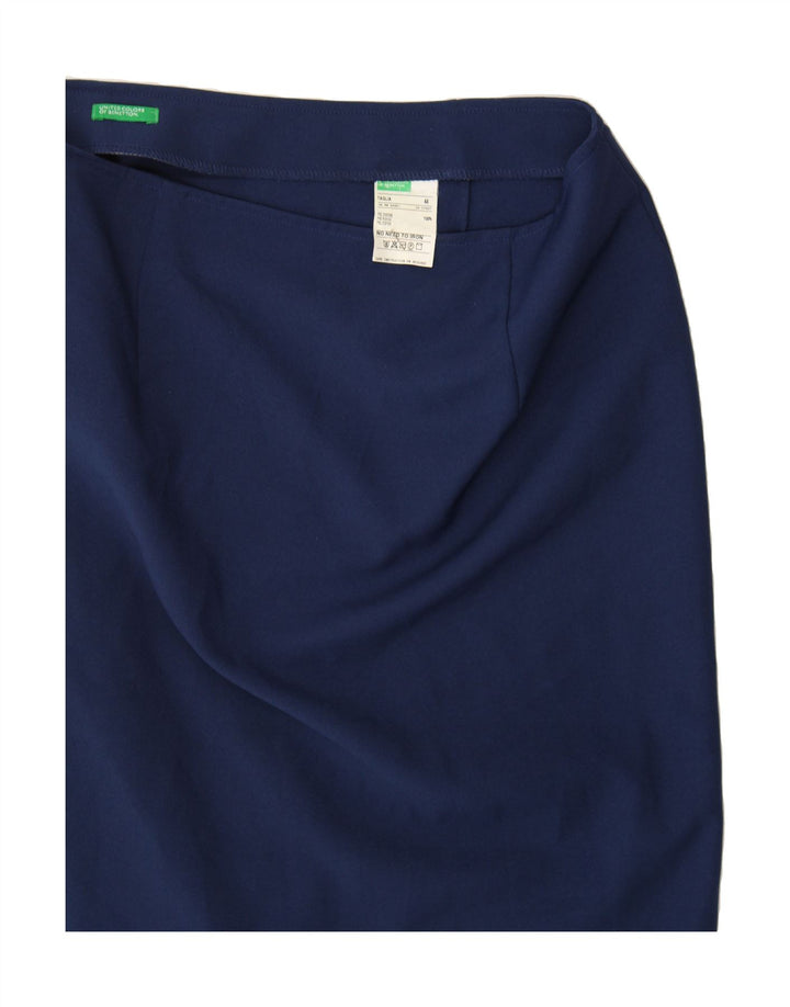 BENETTON Womens Straight Skirt IT 44 Medium W30 Blue Polyester Vintage Benetton and Second-Hand Benetton from Messina Hembry 