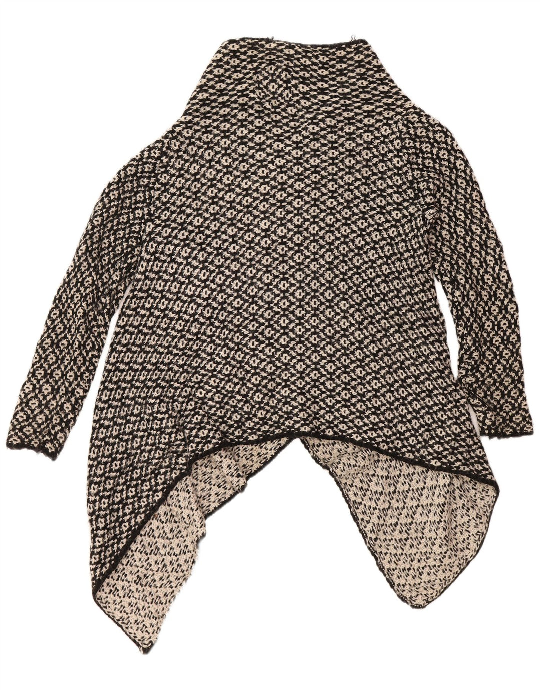 ZARA Suéter tipo cárdigan abierto extragrande para mujer UK 44 Medio Negro Acrílico