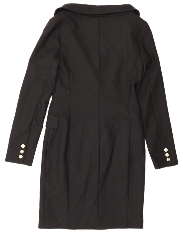 Karen Millen Womens Double Breasted Coat UK 8 Small Black Polyester